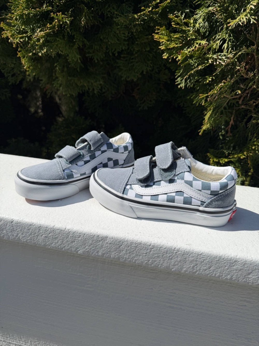 New Vans Kids Old Skool V Checkerboard Pewter/White - Size 11